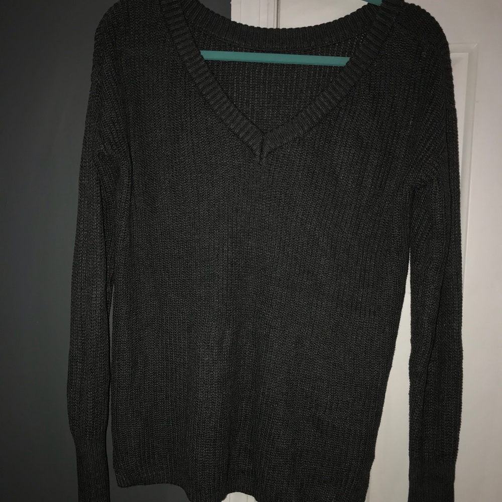 Garage V-Neck gray sweater